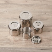 Boîte de rangement alimentaire multifonctionnelle en acier inoxydable 201 avec couvercle de sécurité, facile à nettoyer, portable, 0-1L, pour la maison, le bureau, l'école, le restaurant