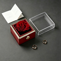 Boîte cadeau carrée rigide rouge foncé personnalisée pour bijoux