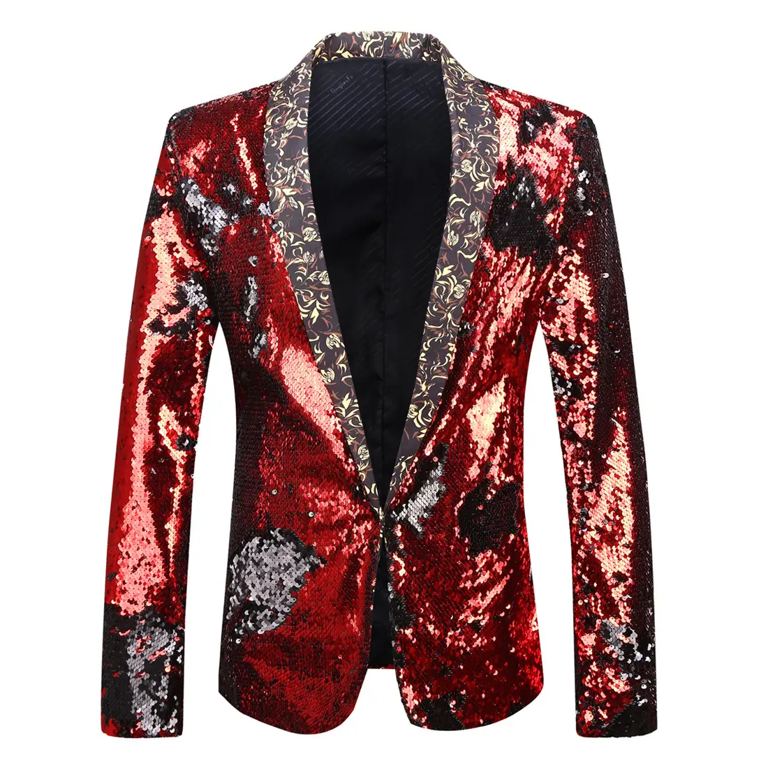 Blazer Hombre Sequined Green Stage Performance Men Jackets Nightclub Bar Dj Singer Host Fashion Top Groom Wedding Suit