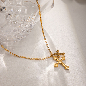 Collar con Colgante <span class=keywords><strong>de</strong></span> Cruz en Capas J&D para Mujer, Acero Inoxidable, Cristal Blanco, Diamantes <span class=keywords><strong>de</strong></span> Imitación, Inspirado en la Fe, Joyería Elegante y Delicada, Regalo - Product Image 5