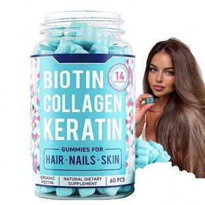 OEM ODM Beauty Hair Skin Nails Biotin Collagen <b>Gummy</b> Whitening Skin Vitamin <b>Bear</b> Vegan Biotin Collagen <b>Gummies</b> - Product Image 1