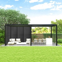 Accessoire de pergola à lames 94AS, grille en aluminium, intimité optimale, volet fixe latéral, mur de jardin moderne, durable, résistant au vent