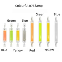 Ampoule LED COB R7S Dimmable Multicolore (Rouge, Vert, Bleu, Jaune) J78 78mm 10W J118 118mm 20W Tube Projecteur Downlight