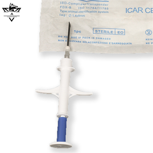 ไมโครชิปสำหรับสัตว์ที่เป็นไปตามมาตรฐาน icar ISO พร้อมเครื่องมือเทียมการระบุตัวตนของสัตว์เลี้ยง RFID ที่ปราศจากเชื้อ (<span class=keywords><strong>1</strong></span>.4x8มม.) สำหรับสุนัขและแมว