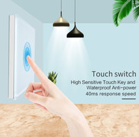 Bingoelec Interrupteur Tactile Intelligent Maison Intelligente, 500W, 1/2/3/4 Gang, Filaire Unique, Norme Européenne, pour Lumière Murale