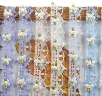 3.5cm de large fleur arc Polyester soluble dans l'eau couleur bonbon à la main vêtements tissu cheveux accessoires dentelle garniture