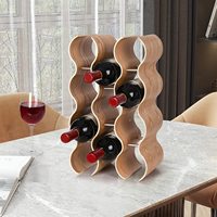 Cadeaux de bar décoratifs pour la maison Porte-bouteille de vin en bois de comptoir de 14 bouteilles étagère de rangement pour le vin