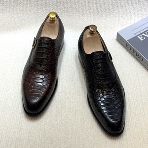 Chaussures habillées décontractées en cuir véritable pour hommes, grande taille, motif <span class=keywords><strong>serpent</strong></span> gaufré, nouvelle collection transfrontalière - Product Image 4