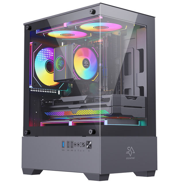 SNOWMAN Compact Gaming PC Case Sleek M ATX Design With Superior Heat Dissipation Features