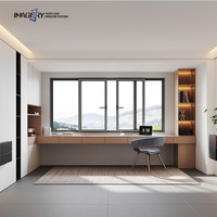Fenêtre Coulissante en Aluminium et Verre, Nouvelle Tendance, Personnalisée, Résistante aux Ouragans, pour Maisons et Salons, avec Fonction Oscillo-Battante