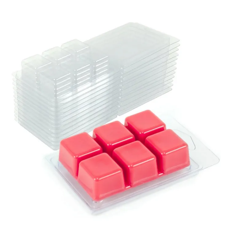 Herstellung 6 Hohlraum benutzerdefinierte größe klar PET blister box kunststoff tablett wachs schmilzt clamshell verpackung mit aufhänger