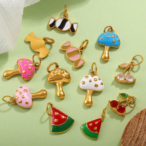 จี้รูปปลาเซรามิก สแตนเลสสตีล ชุบทอง 18K  จี้ห้อยคอธีมพิเศษ อุปกรณ์ตกแต่งเครื่องประดับ DIY สำหรับทุกเพศ สไตล์วันหยุดพักผ่อนริมชายหาด - Product Image 2