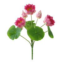Bouquet de fleurs de lotus artificielles, fausse composition de nénuphars pour mariage, décoration florale pour la maison