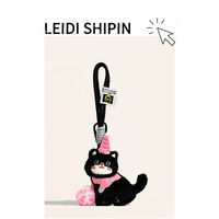 Porte-clés en peluche chat noir personnalisé avec logo, mignon, durable, motif dessin animé, avec breloque étoile et chapeau rose – Article promotionnel, cadeau pour petite entreprise