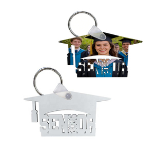 2026 Customized Senior Wood Keychain Photo Frame Graduation Gifts Customized Logo Sublimation Eco-Friendly