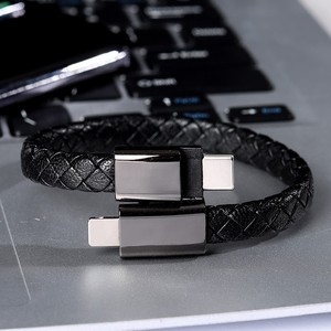 <b>Smart</b> Band Charging Cable Leather Braided Portable Power Bank Creative <b>Bracelet</b> - Product Image 2