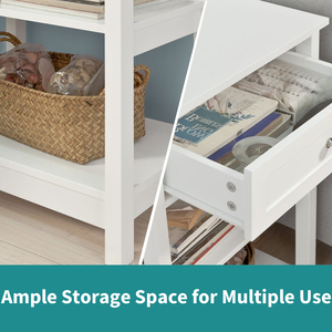 3-Tier tùy chỉnh hiện đại MDF đầu giường Bàn Cạnh Giường ngủ với một ngăn kéo và 2 kệ - Product Image 5