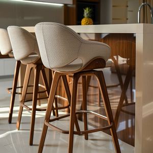 Taburete de Bar Ajustable de Madera Maciza Moderna en Oferta, Cómodo para Hoteles, Comedores, Escuelas y Restaurantes - Product Image 1