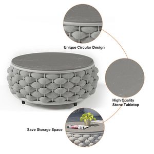 Ensemble de canapés en aluminium de haute qualité pour cour, parc et balcon, avec design moderne, matériau en rotin - Product Image 6