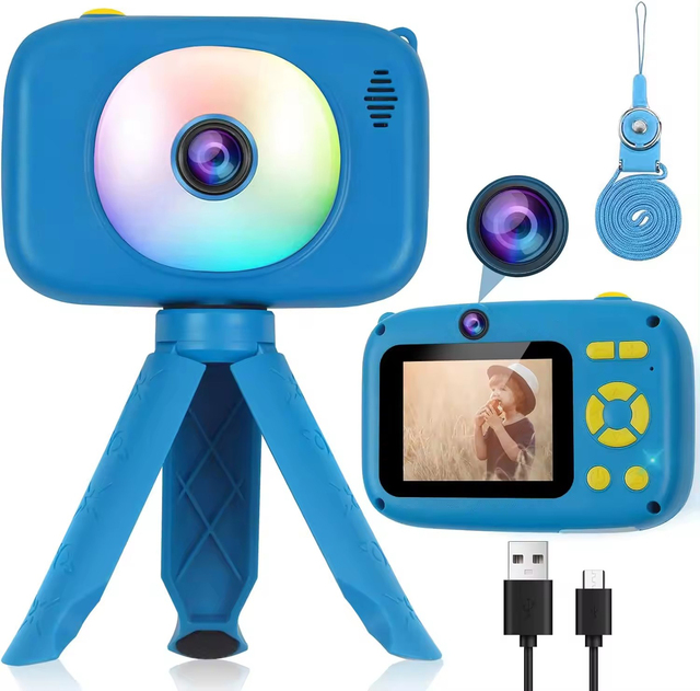 Cute SLR Kids Camera with HD Screen 1080P Video Recording CMOS Sensor Dual Camera Mini Design Children's Toy Birthday Gift