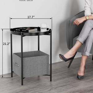 Small <b>side</b> <b>table</b> - Waterproof metal <b>side</b> <b>table</b>, small sofa, coffee <b>side</b> <b>table</b>, bedroom indoor/<b>outdoor</b> with detachable tray - Product Image 3