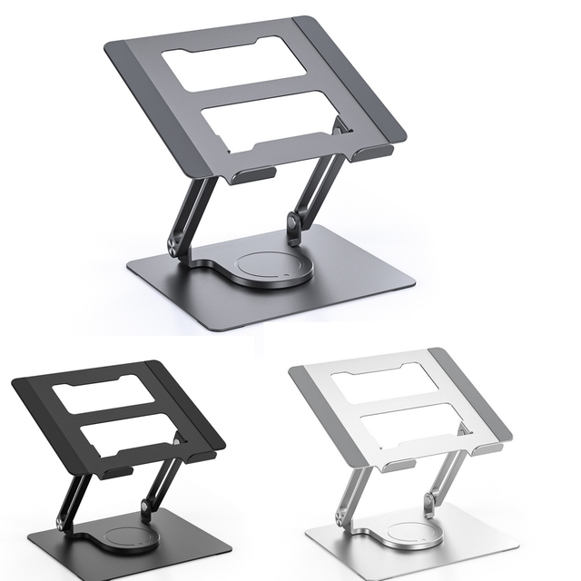 Good Price 360 Degree Rotation Adjustable Carbon Steel Laptop Stand Foldable Notebook Tablet 17.3 Inches Made Metal Aluminium