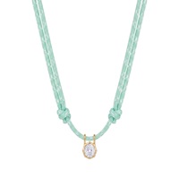 Collier ras du cou tendance à double couche en corde avec pendentif géométrique en zircon, simple et empilable, bijou de mode pour adolescentes
