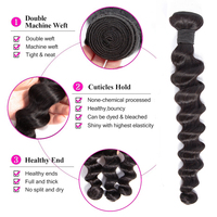 Ekstensi Rambut Manusia Brazil Loose Deep 30 Inch, Bundel Rambut Berkualitas Tinggi, Kutikula Tersusun Rapi, Vendor Rambut Grosir, Double Drawn, Sampel Tersedia