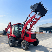 Backhoe Loader 4x4 Multifungsi Pertanian Penggerak Hidrolik untuk Pembongkaran, Pengiriman Cepat, Dijual