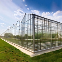 Serre en verre moderne, centre de jardinage intelligent, construction pour la recherche agricole, culture de légumes, culture de fleurs