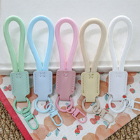 Porte-clés coloré en corde, cordon de téléphone portable macaron, pendentif tendance DIY, accessoires de sac tissé Q1001
