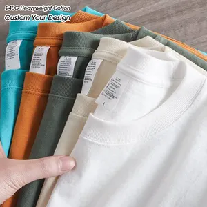 OEM Heavyweight Tee Shirt Bulk Oversized Tshirt Logo Print Plain T Shirt Blank Heavy Weight Cotton Plus Size Men's T-shirts