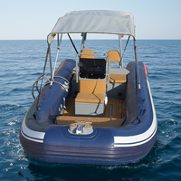 Bateaux pneumatiques de pêche RIB en aluminium de 17 pieds, 500, forme en V profond, PVC/Hypalon/Orca