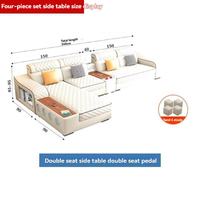Canapé modulable polyvalent avec ottoman convertible, couleur - Coussins coordonnés pour les salons tendance, canapé de salon