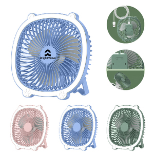 USB <b>Desk</b> Fan Portable <b>Mini</b> Cooling Fan with LED Light Quiet Rechargeable Design for Bedroom Office Travel Dorm Use - Product Image 1