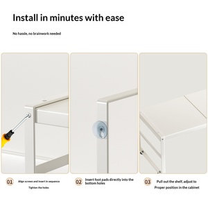Étagère de rangement pour épices de <span class=keywords><strong>cuisine</strong></span> en métal rétractable avec étagères multi-niveaux, design moderne et simple - Product Image 4