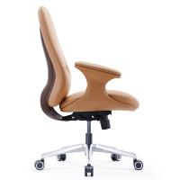Chaise de bureau ergonomique professionnelle JORI en cuir PU, chaise de réception pour visiteurs, pivotante, design traditionnel, pour entreprise