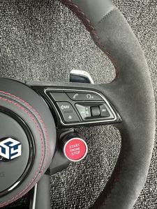 Volant en cuir Alcantara complet S-<span class=keywords><strong>Line</strong></span> avec bouton de démarrage pour Audi R8 TTRS C6 C7 S7 S4 A4 B8 RS3 SQ5 S5 B9 A6 C8 A3 <span class=keywords><strong>2018</strong></span> - Product Image 2