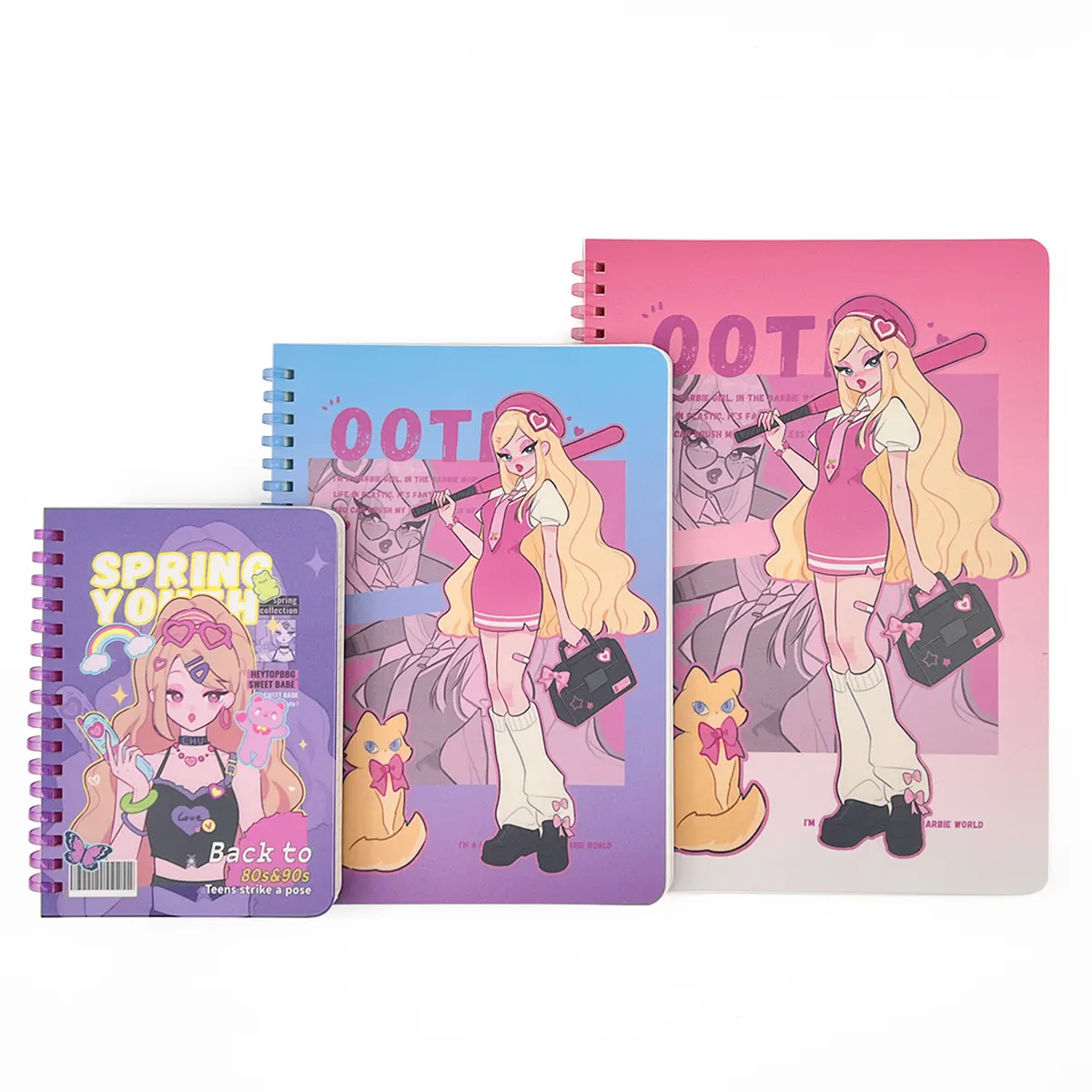 VOGRACE Kawaii Personalized Soft Coil Notebook School A5 Dairy Notebook Customizable Logo