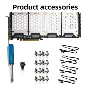 4 SFF8639 U.2 NVME和SATA 2.5英寸硬盘至PCIE4.0拆分卡，PCI-EX16拆分4磁盘U.2 - Product Image 3