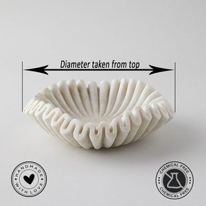 Elegante Tazón Decorativo de Mármol Natural con Acabado Blanco Pulido, ÚNICO Y MÁS VENDIDO, Centro de Mesa Decorativo para el Hogar - Product Image 4