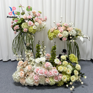 Conjunto de Flores Artificiales para Boda en Tonos Rosa Pálido y Verde, Decoración Floral para Arco de Ceremonia y Pasillo - Product Image 1