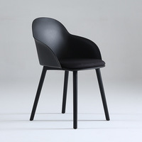 Chaise de salle à manger moderne et simple avec dossier et coussin, chaise de cuisine en plastique pour restaurant