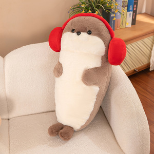 Bambola di foca carina con le cuffie cuscino per bambina che dorme bambola <span class=keywords><strong>Ragdoll</strong></span> cuscino peluche regalo per bambini - Product Image 1