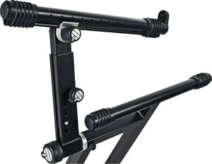 QUIK LOK - QL/742, support "X" à double niveau robuste, contreventement en acier 30x30mm, réglable en hauteur, fiable et solide, noir - Product Image 3