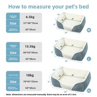 Lit pour animaux de compagnie moderne carré et chaud pour l'hiver avec rembourrage confortable pour chats et chiens