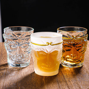 Vaso de Whisky Creativo con Diseño de Sun Wukong, Escultura 3D, Borde Dorado, Acabado Esmerilado, Regalo para Hombre - Product Image 4