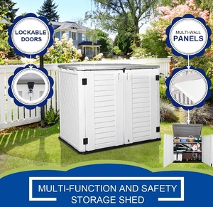 Armadio da Giardino Orizzontale Kinying in HDPE da 26 Piedi Cubi, Resistente, in Plastica, Facile da Assemblare, Anti-Marciume, Effetto Legno Naturale - Product Image 4