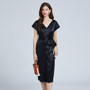 Nuovi Arrivi: Pigiama Sexy in Seta di Gelso, Camicia da Notte Nera in Seta, Vestito con Spalline Sottili - Product Image 1