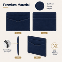 Porte-cartes raffiné en cuir souple pour marques de détail, cadeaux d'entreprise et usage quotidien – Étui fin pour cartes avec finition peinte sur les bords